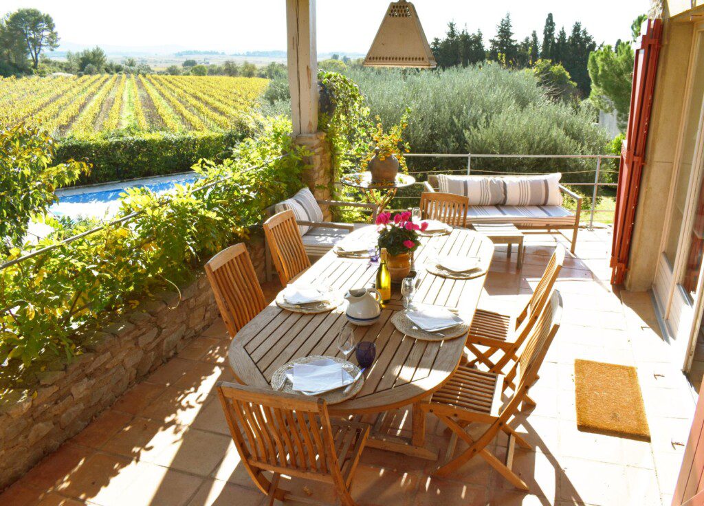 Les Oliviers Terrace Overlooking the Pool