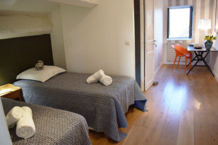 Les Oliviers Working Desk and Beds on Mezzanine
