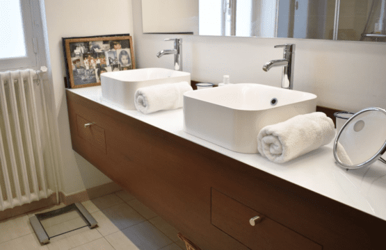 Elegant shower bathroom in luxury apartment near Luxembourg Garden