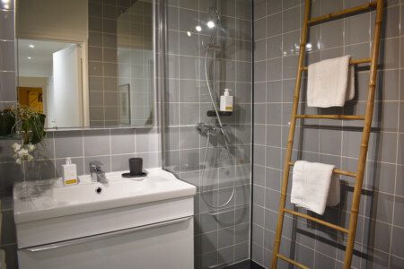 Modern bathroom with walk in shower