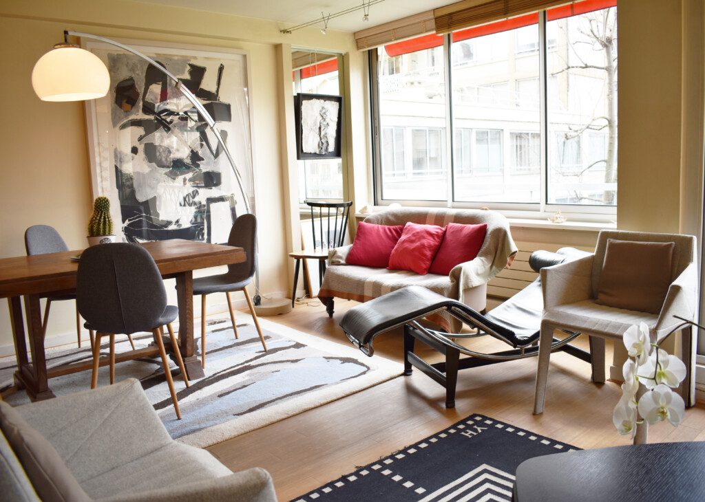 Paris apartment living area near Eiffel Tower