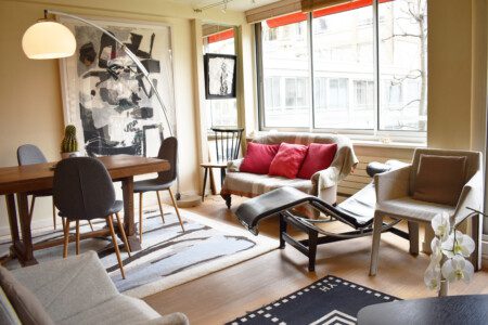 Paris apartment living area near Eiffel Tower